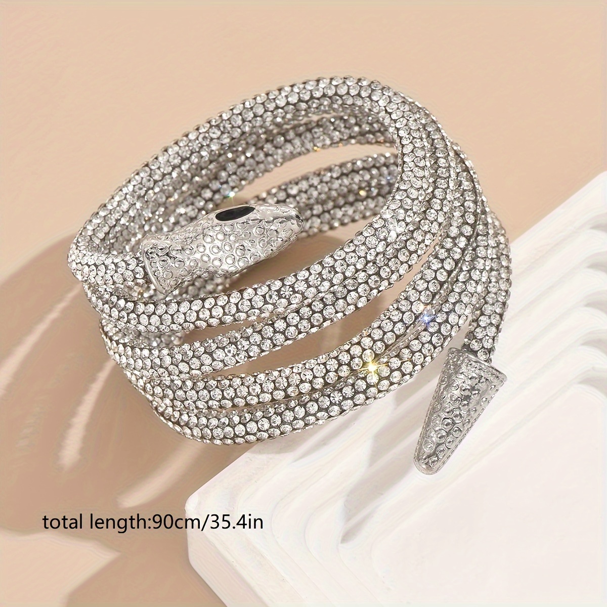 Stylish Rhinestone Simulated Snakelike Winding Arm Chain